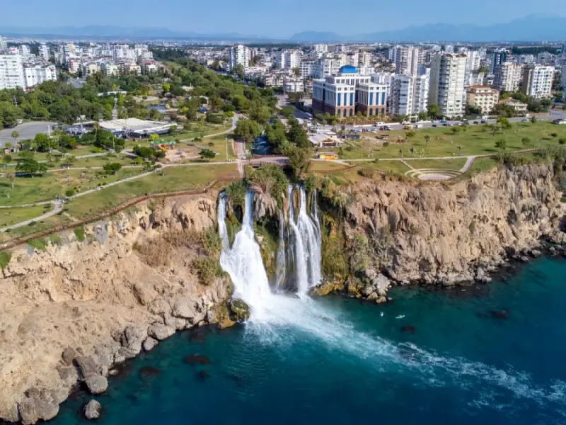 Duden Park in Antalya, Turkey on a coastal cliff