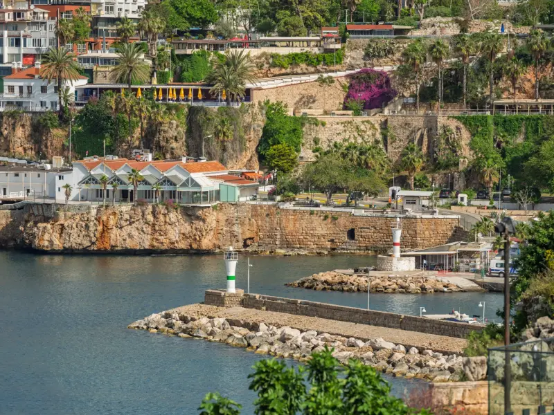 Lighthouses in Antalya’s Old Harbor, Turkey