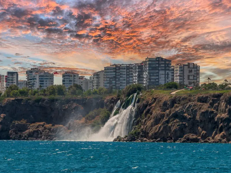 Duden Waterfalls in Antalya, Turkey - Upper and Lower Cascades