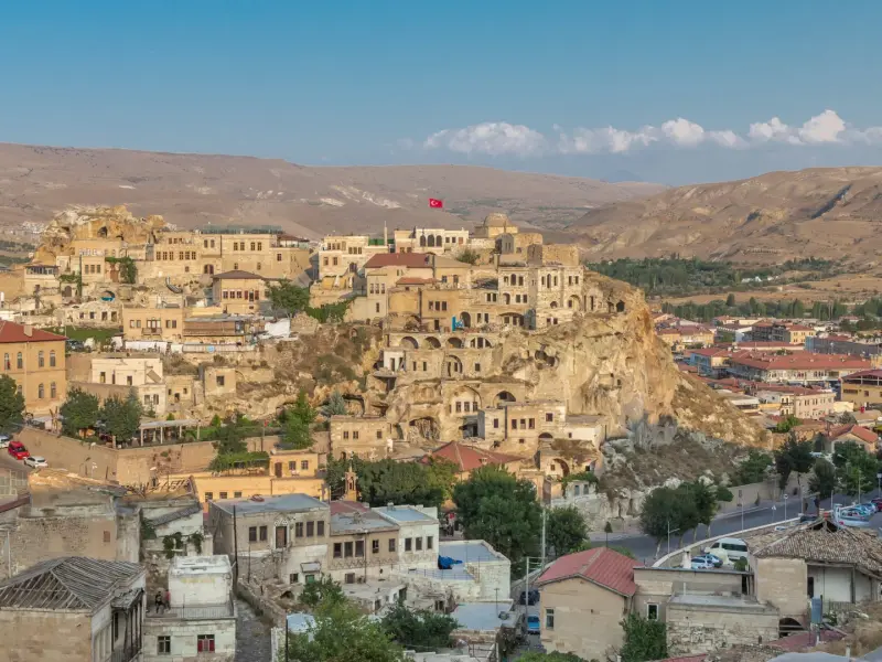 Urgup, Nevsehir, Turkey - the old town of Cappadocia and Temenni Hill