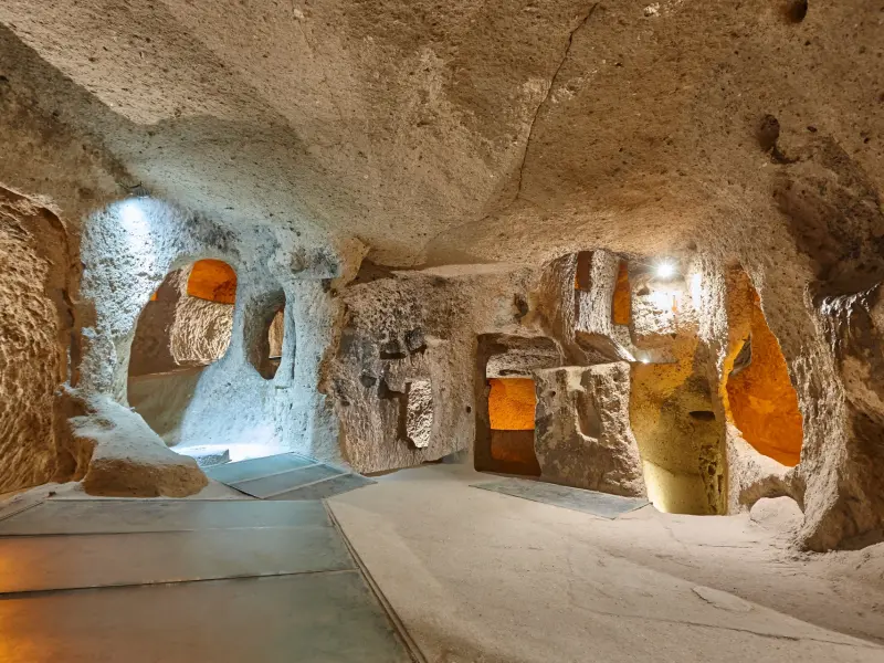 Kaymakli Underground City in the village of Kaymakli, Turkey