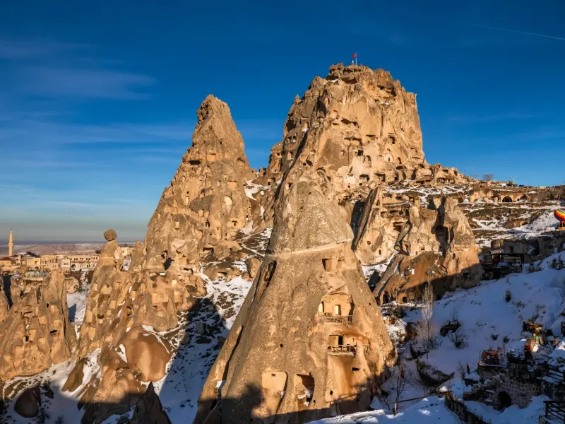Ortahisar Castle in Cappadocia, Turkey - rock citadel and viewpoint