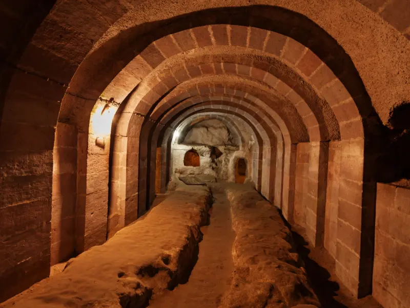 Derinkuyu Underground City in Cappadocia, Turkey