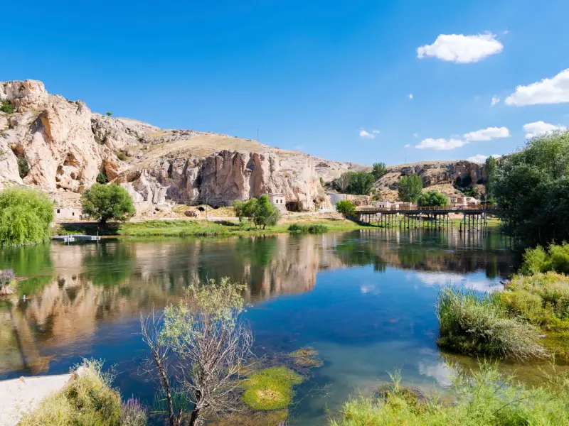 Kizilirmak River in Cappadocia, Turkey - the banks of Avanos and surroundings