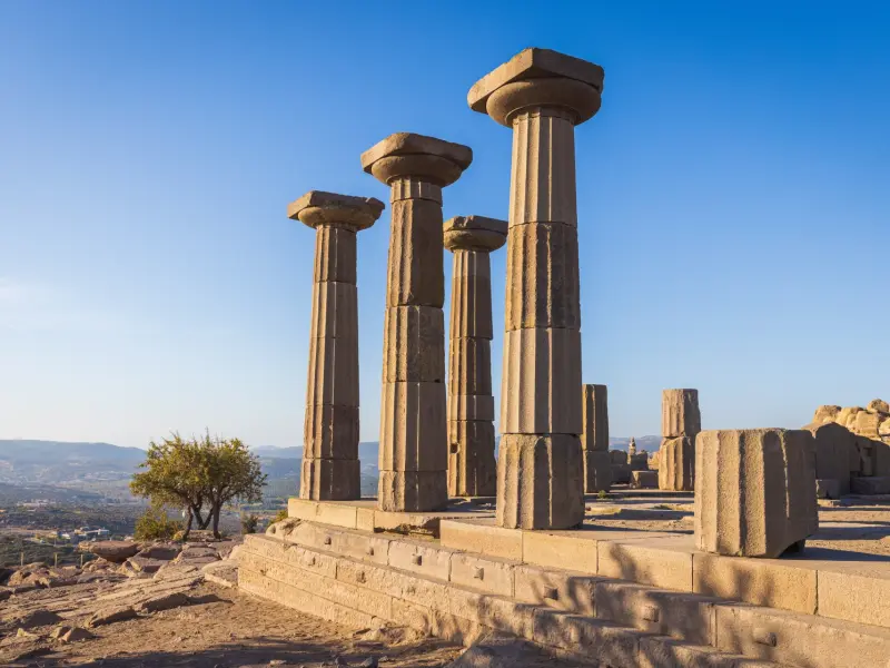 Temple of Athena in Assos on the Acropolis, Canakkale, Turkey