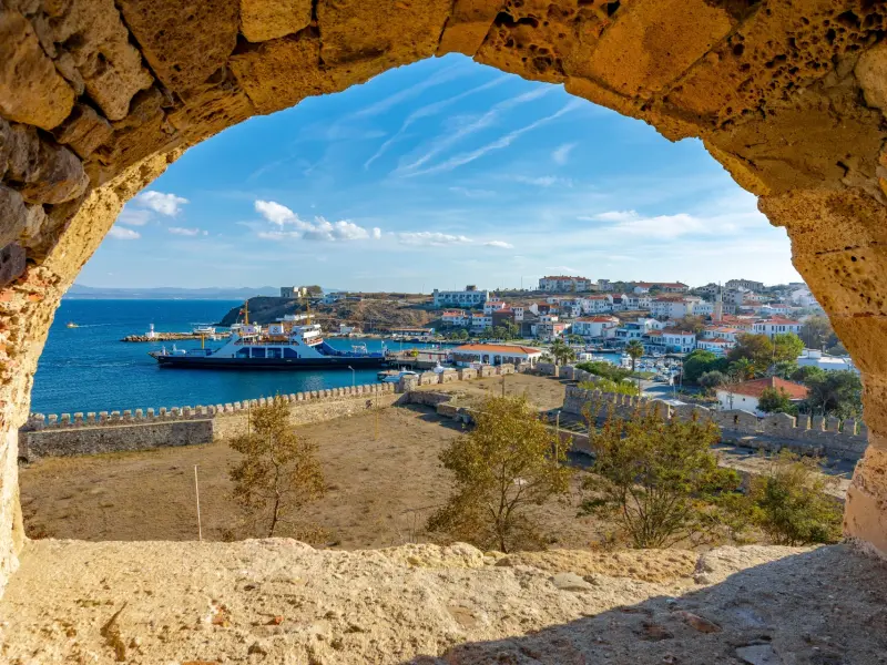 Bozcaada Island, Canakkale, Turkey - port, beaches, and vineyards
