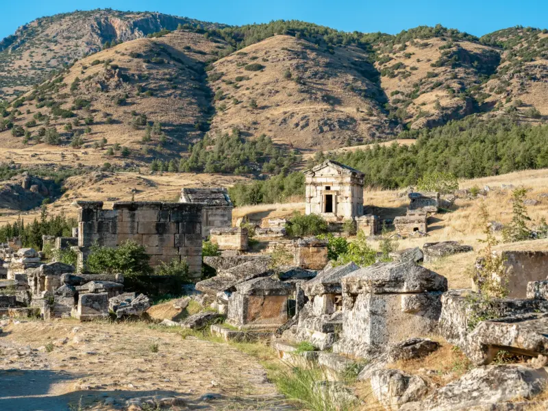 Hierapolis Necropolis in Hierapolis, Turkey - ancient burial area