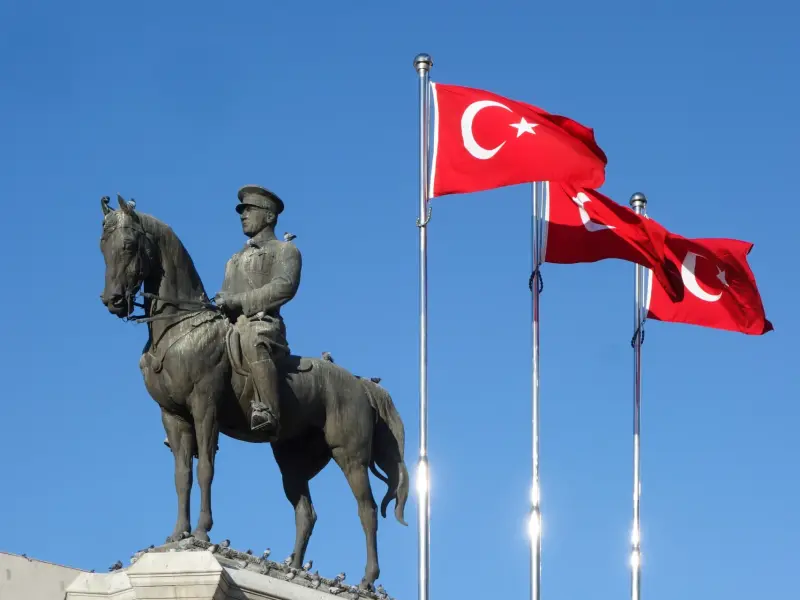 Victory Monument in Ankara in Ulus Square, Ankara, Turkey