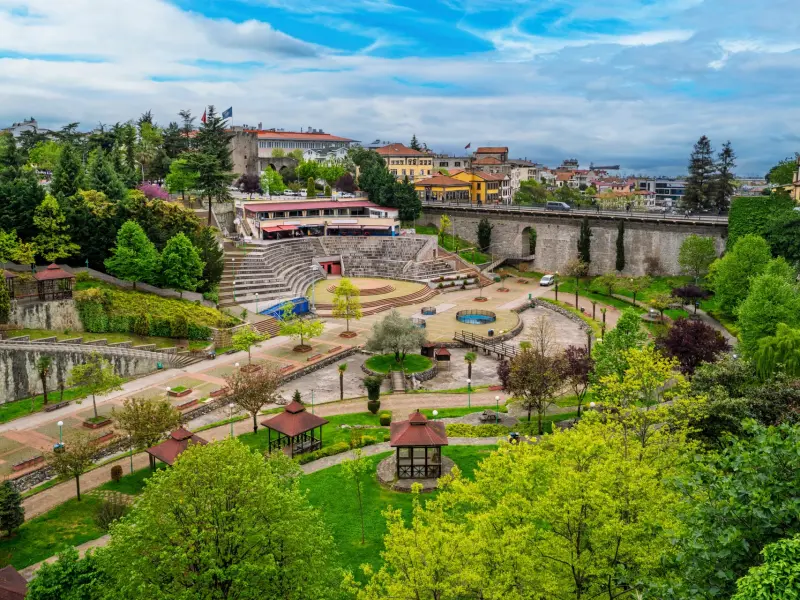 Zagnos Valley Park in Trabzon, Turkey - urban park by the fortress walls
