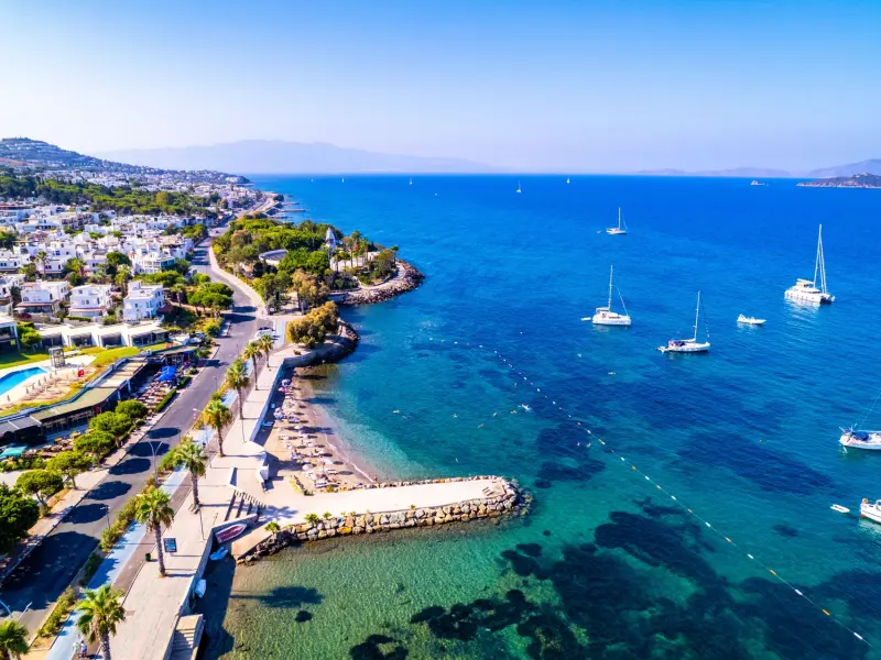 Turgutreis Beach in Bodrum, Turkey