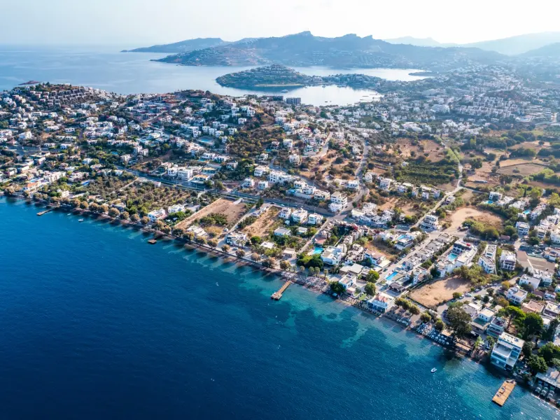 Yalikavak Beach in Bodrum, Turkey - shoreline, promenade, and infrastructure