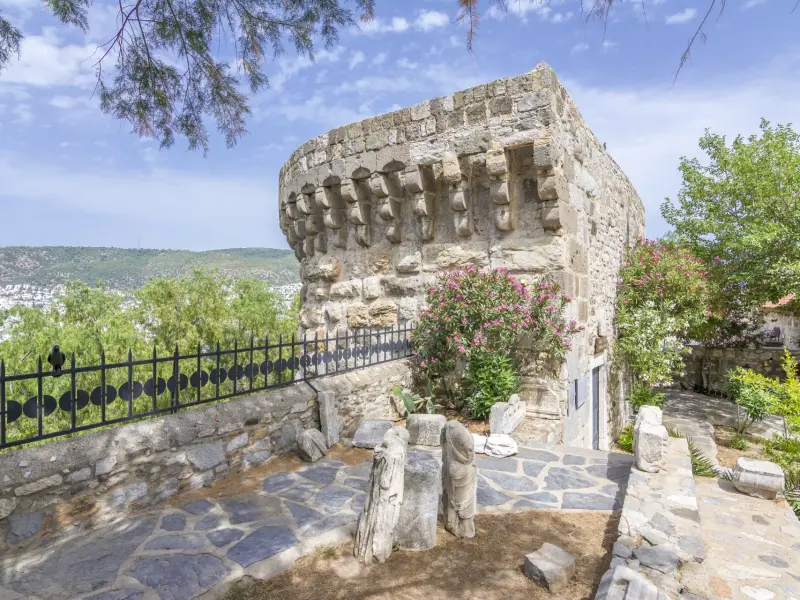 German Tower in Bodrum - fortress tower of Bodrum Castle, Turkey