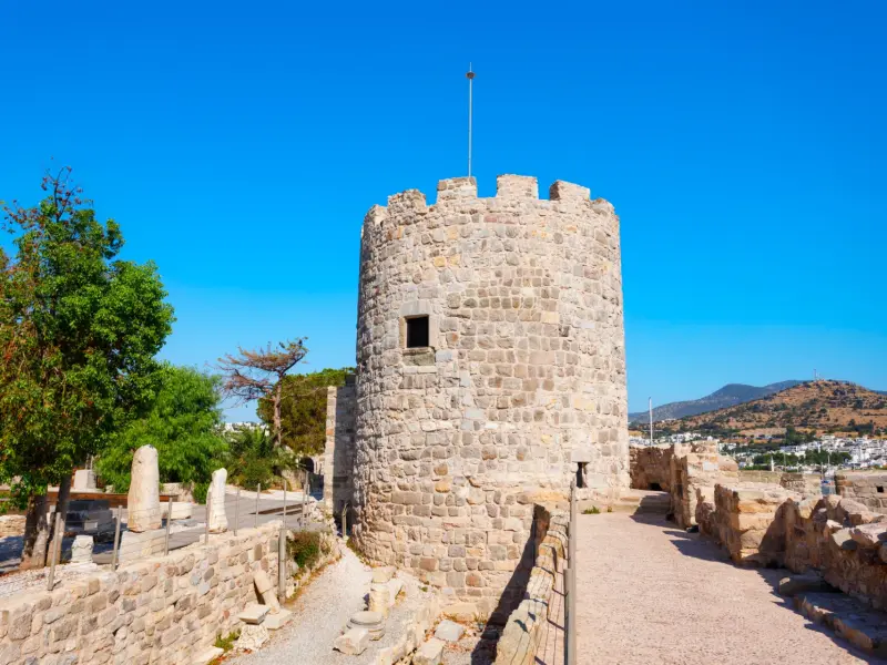 Spanish Tower at St. Peter's Castle, Bodrum, Turkey
