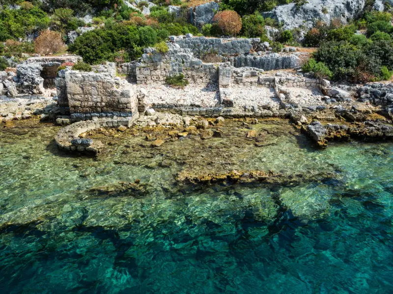 The Sunken City of Kekova on the Antalya coast in Turkey