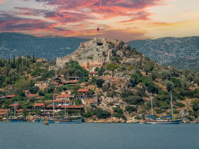 Kale Koy Fortress by Kekova Island, Antalya, Turkey