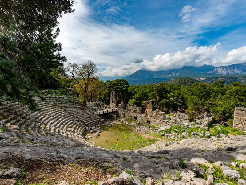 Phaselis Amphitheater in Kemer, Turkey