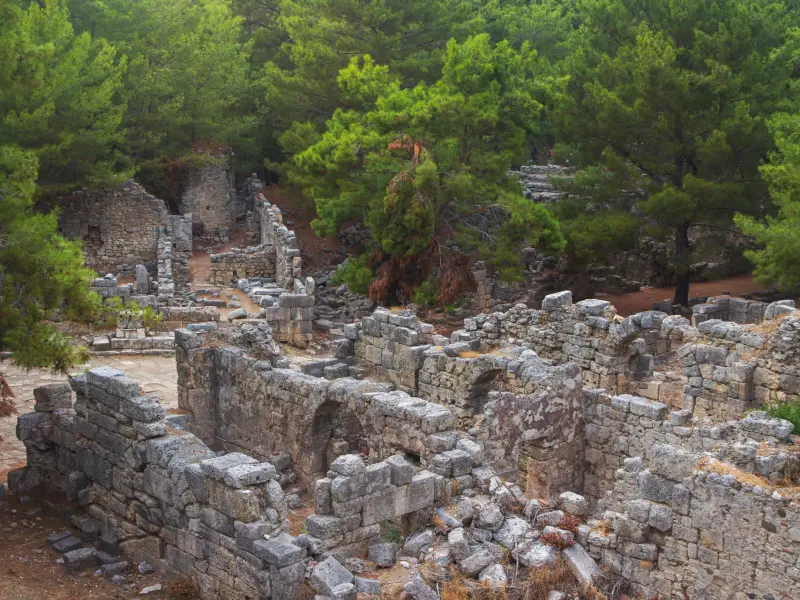 Phaselis Ruins in Kemer, Turkey