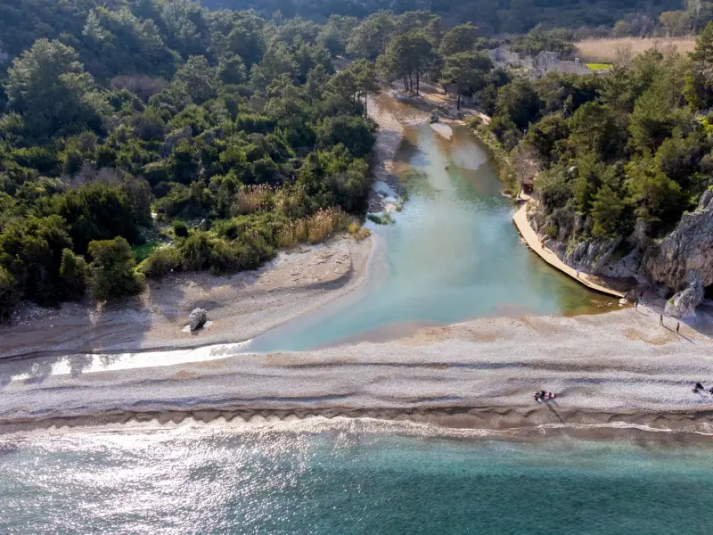 Olympos National Reserve in Kemer, Turkey - ruins and coastal nature