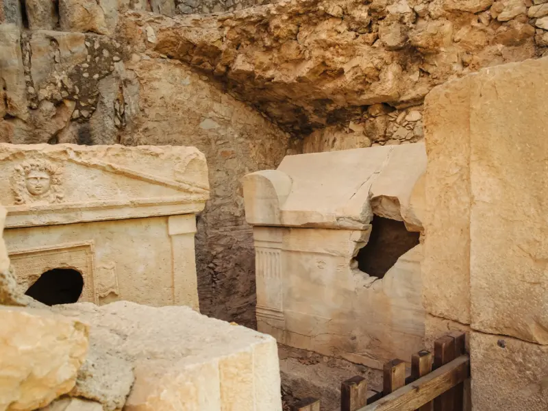 Tombs of Ancient Olimpos in Kemer, Turkey
