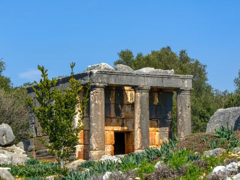 Ancient City of Kanlidivane in Kizkalesi, Turkey