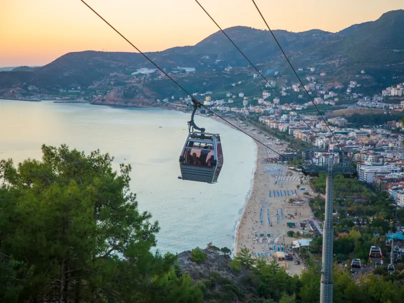 Alanya Cable Car, Turkey by Cleopatra Beach and the Castle