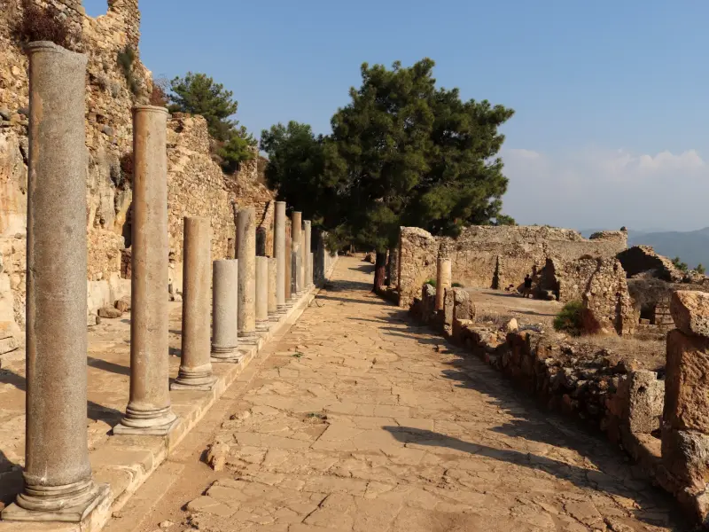 Syedra Colonnaded Street in Alanya, Turkey