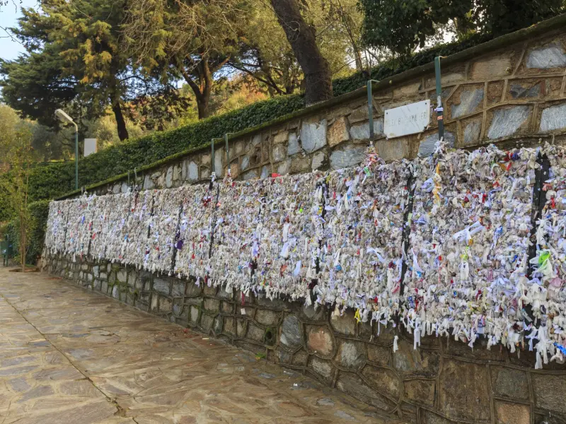 Wishing Wall at the House of the Virgin Mary in Izmir, Turkey