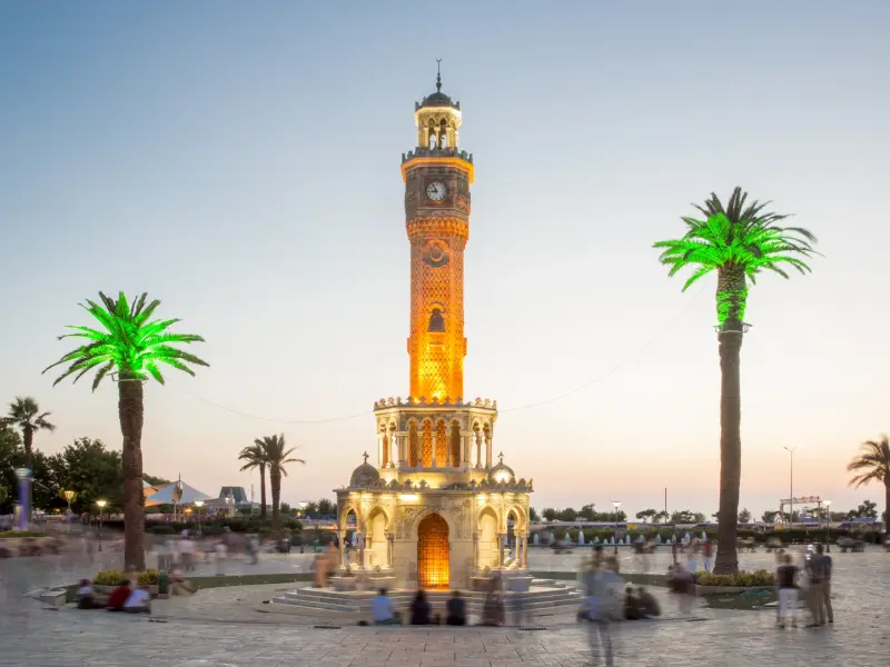 Clock Tower in Izmir, Turkey in Konak Square