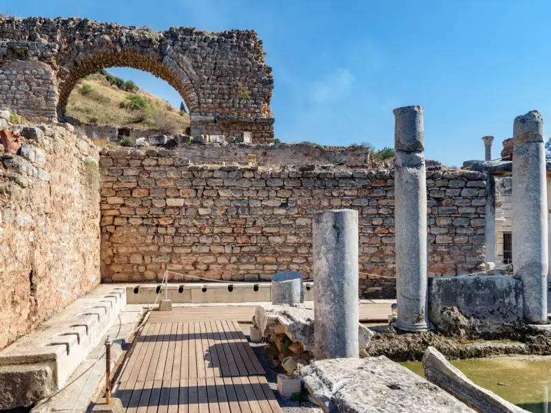 Ancient Public Toilet in Ephesus, Izmir, Turkey