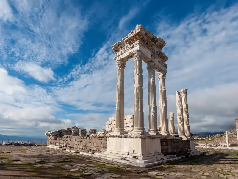 Temple of Trajan in the Pergamon Acropolis, Izmir, Turkey