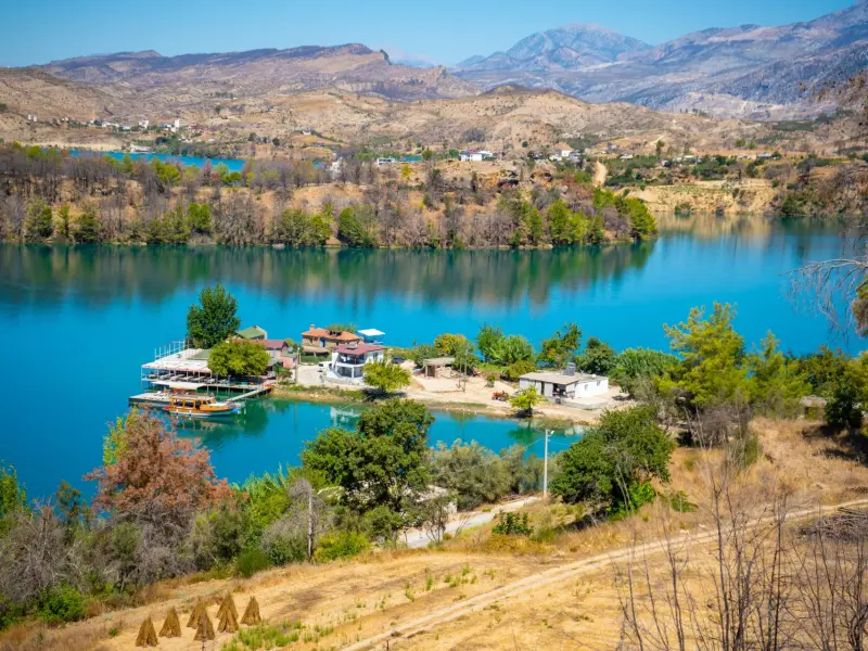 Manavgat Reservoir in the Manavgat district, Turkey