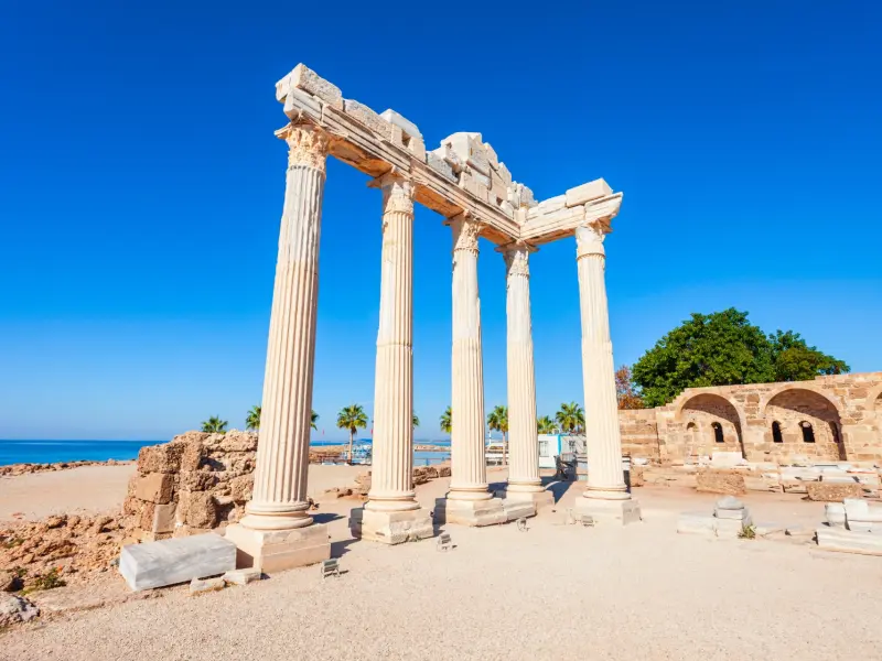 Temple of Apollo in Side by the old harbor, Side, Turkey