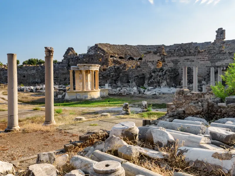 Agora Market Ruins in Side, Turkey