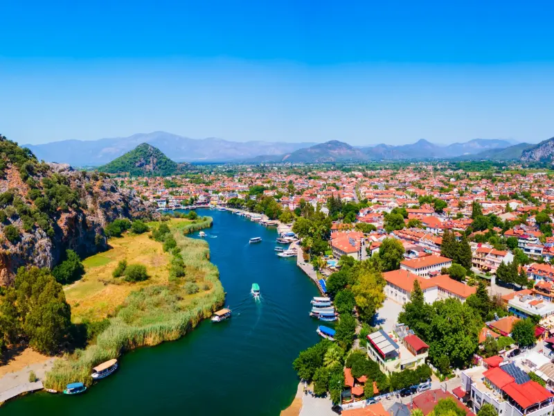 Dalyan Town in the Dalyan area, Turkey