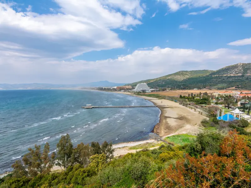 Pamucak Beach in Kusadasi, Turkey