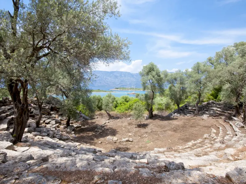 Amphitheater on Cleopatra Island in Marmaris, Turkey