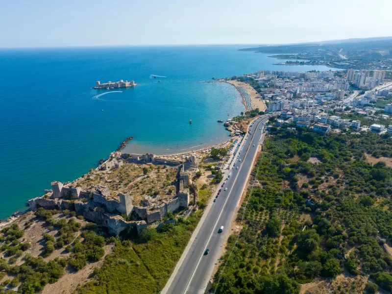 Erdemli Promenade and Beach in Mersin, Turkey