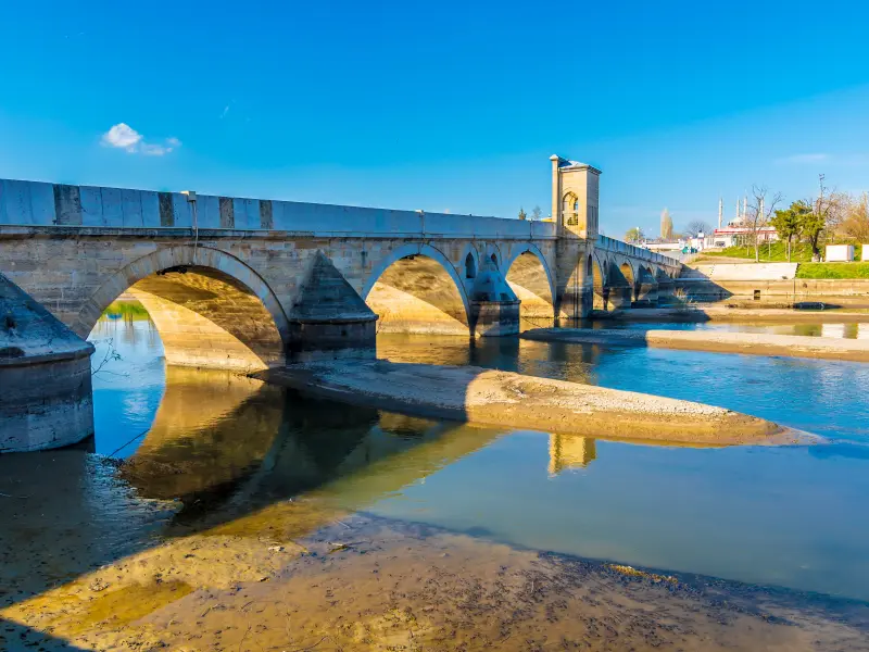 Meric Bridge in Edirne, Turkey