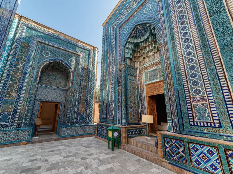 Mausoleum Schodi-Mulk-oko des Schahi-Sinda-Komplexes in Samarkand