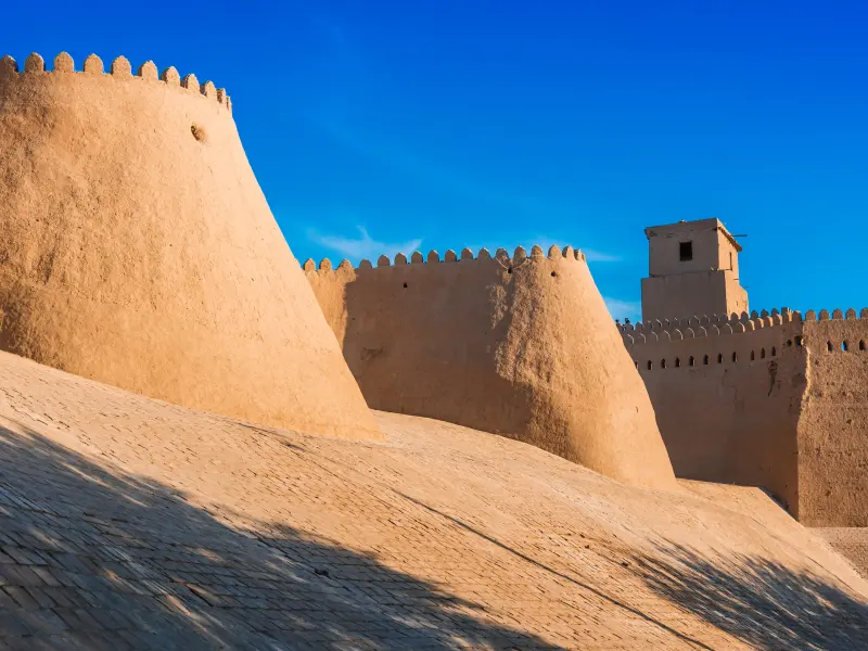 Ichan Kala Walls in Khiva, Uzbekistan