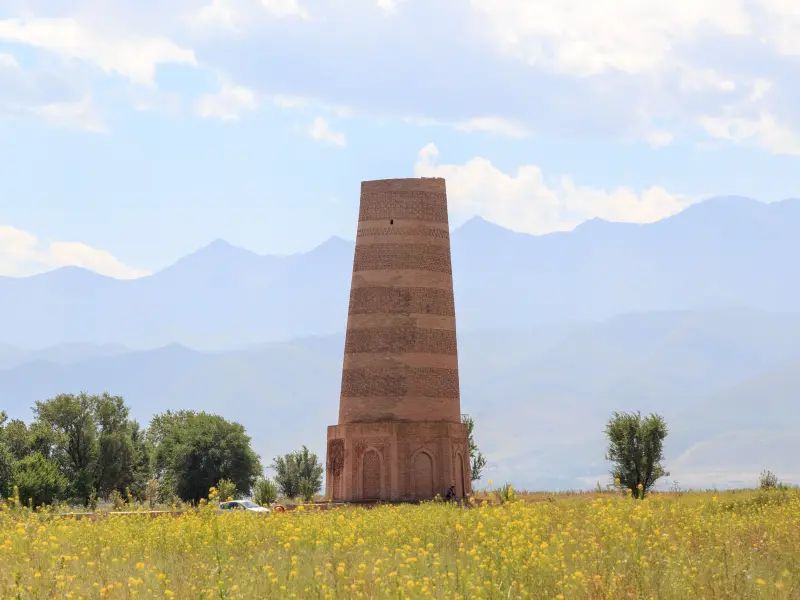 Burana Tower in Kyrgyzstan - minaret and ancient settlement