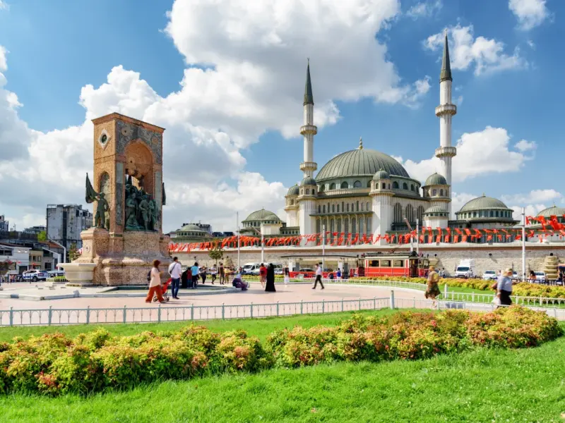 Taksim Square in the center of Istanbul, Turkiye