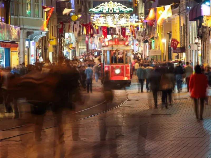 Istiklal Street in Istanbul, Turkey - Beyoglu district
