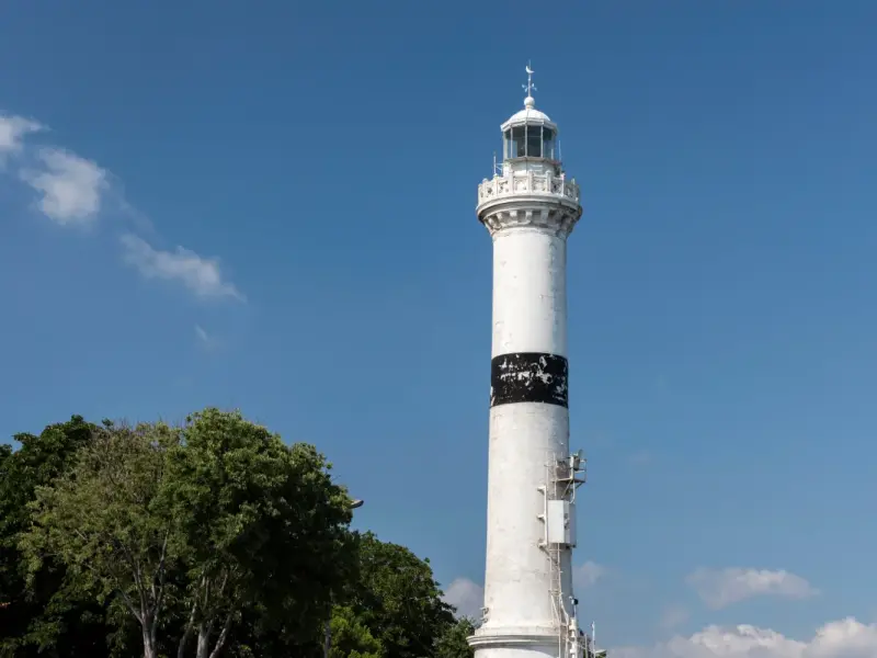 Ahirkapi Lighthouse on the southern coast of Sultanahmet, Istanbul, Turkey