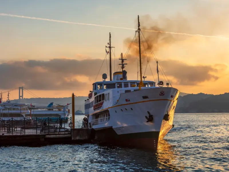 Besiktas Pier on the European shore of the Bosphorus, Istanbul, Turkey
