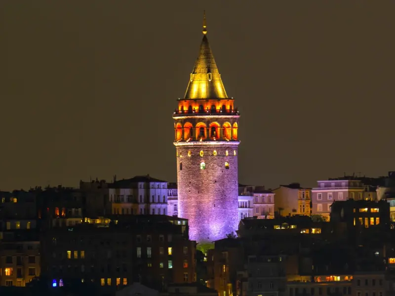 Galata Tower in Beyoglu, Istanbul, Turkey