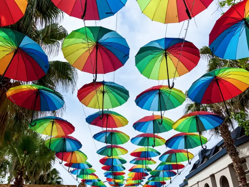Umbrella Street in Antalya, Turkey - a pedestrian passage with an umbrella canopy
