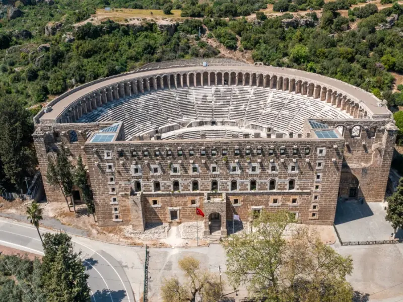 Aspendos Amphitheatre in Side, Turkey