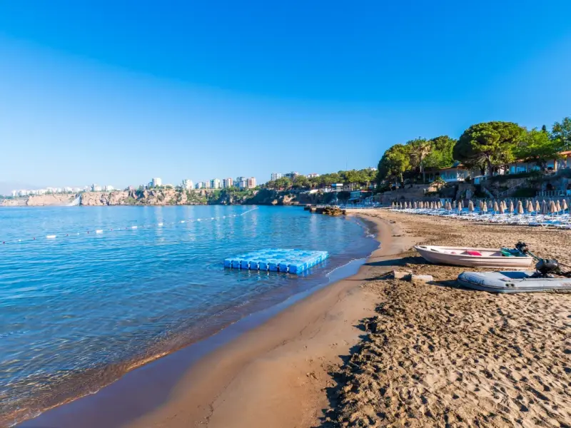 Lara Beach in Antalya, Turkey - a long urban sandy shore